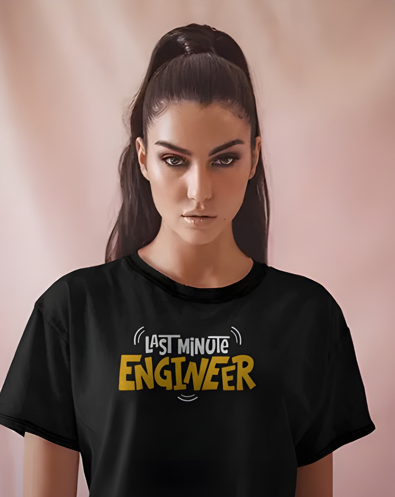 unisex last minute engineer graphic printed tshirt 4 colors