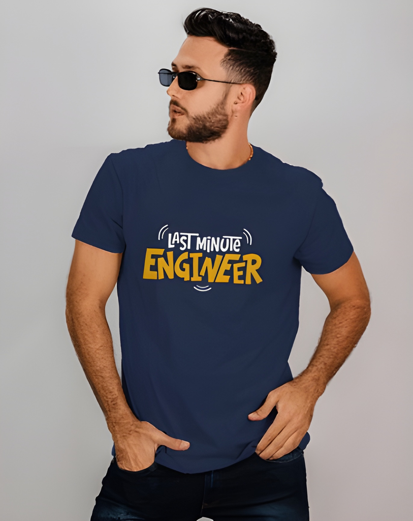 unisex last minute engineer graphic printed tshirt 3 colors