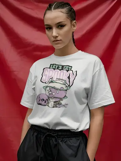 women's oversized spooky graphic printed tshirt 3 colors