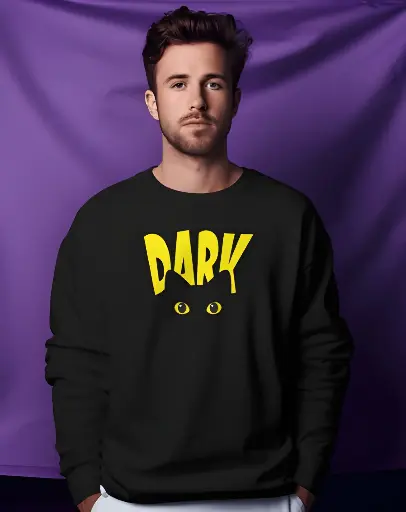 men's black dark graphic printed sweatshirt
