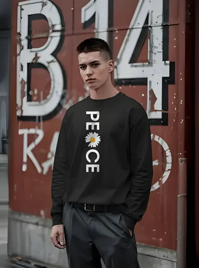unisex peace graphic printed sweatshirt