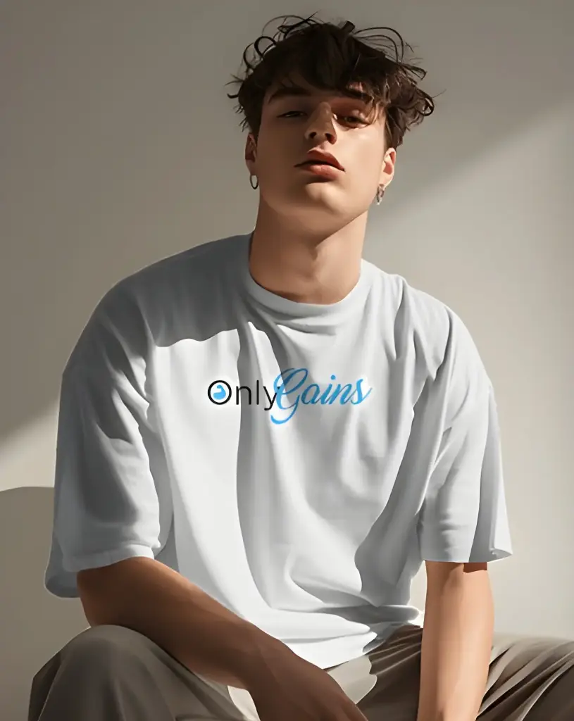 men's oversized onlygains graphic printed tshirt 2 colors