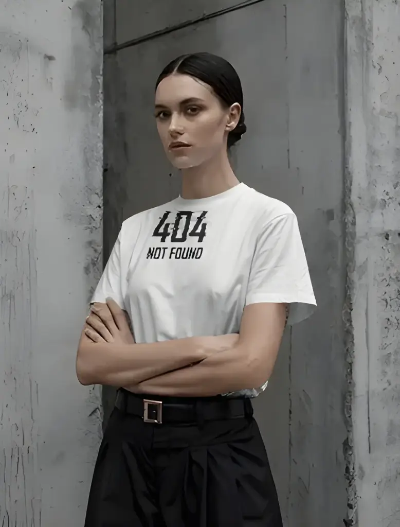 women's oversized 404 not found graphic printed tshirt