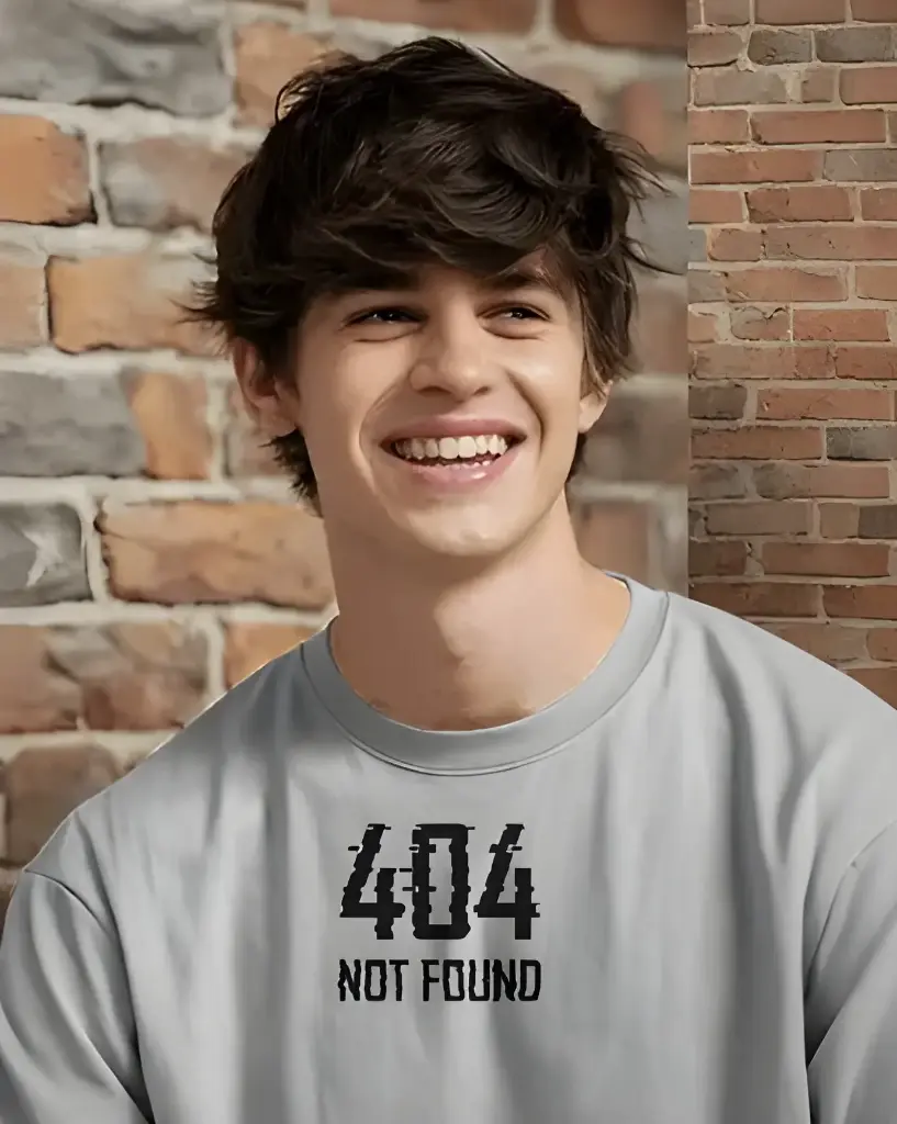 men's oversized 404 not found graphic printed tshirt