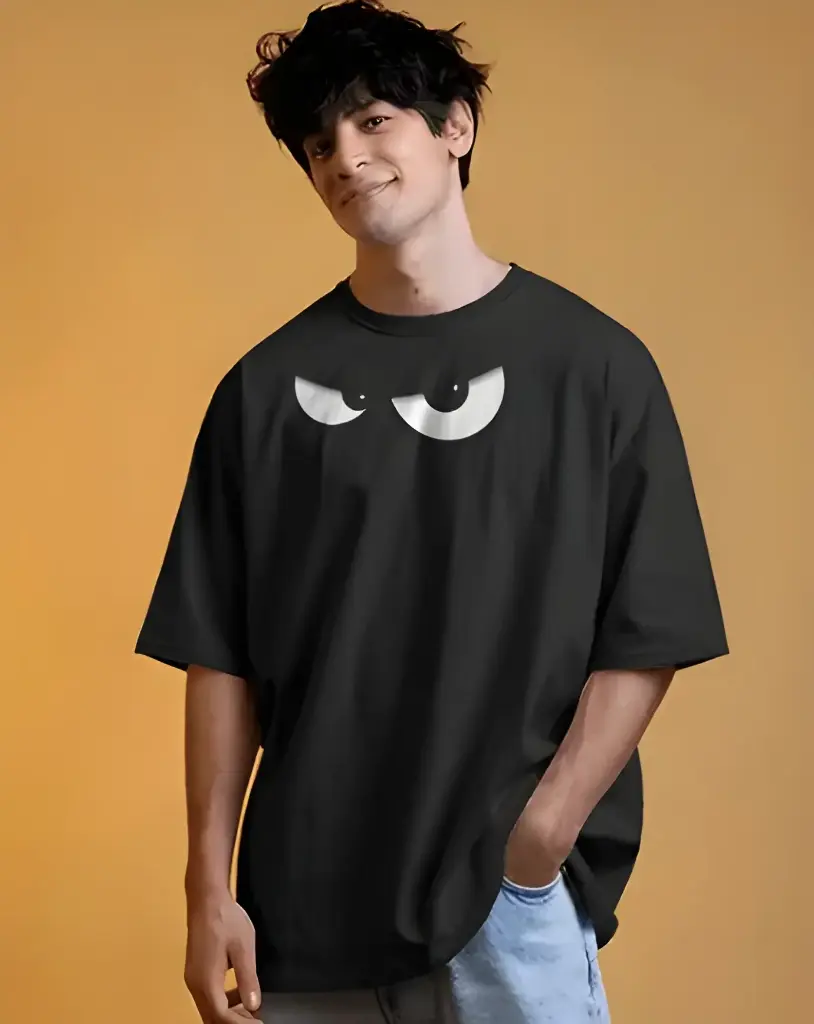 men's oversized eyes graphic printed tshirt