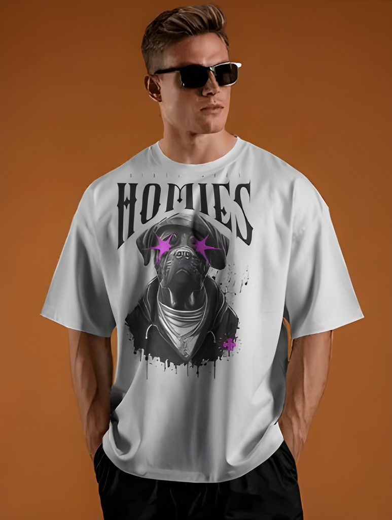 men's oversized homies graphic printed tshirt 3 colors