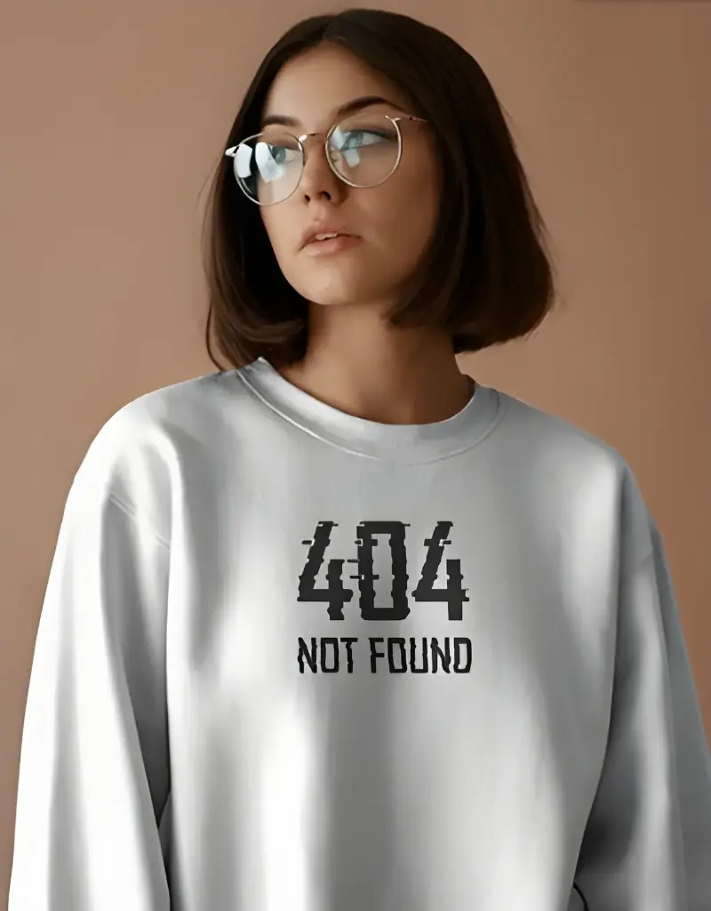 women's 404 not found graphic printed sweatshirt