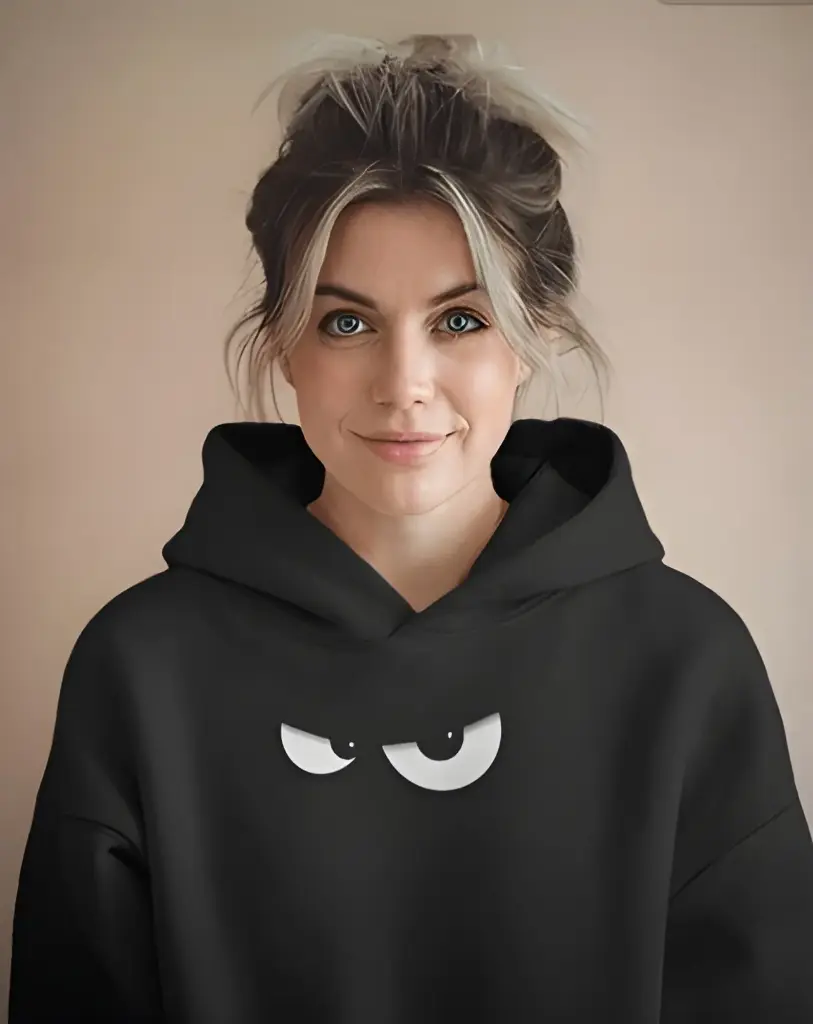 women's eyes graphic printed hoodie