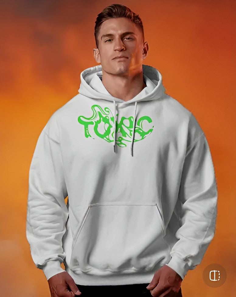 men's toxic graphic printed hoodie 3 colors