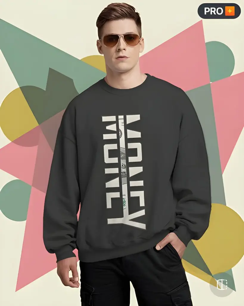 men's money graphic printed sweatshirt