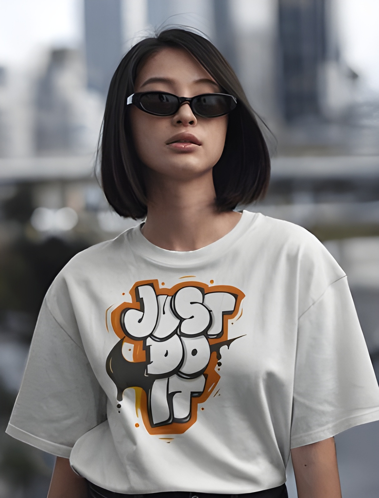 Women's Oversized Just Do It graphic printed tshirt 3 colors