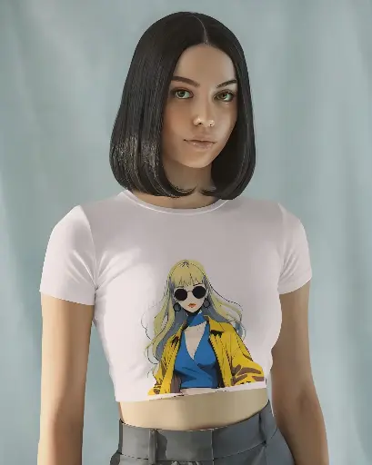 women's girl anime graphic printed croptop 2 colors