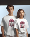 couple's pink ghost graphic printed hoodies 6 colors