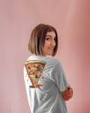 women's oversize pizza graphic printed tshirt 2 colors
