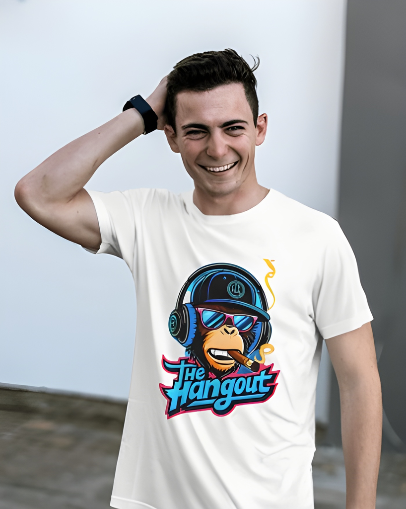 unisex the hangout monkey graphic printed tshirt 4 colors