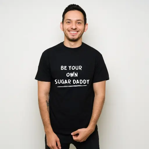 Men's Black Be Your Own Sugar Daddy Typography T-shirt