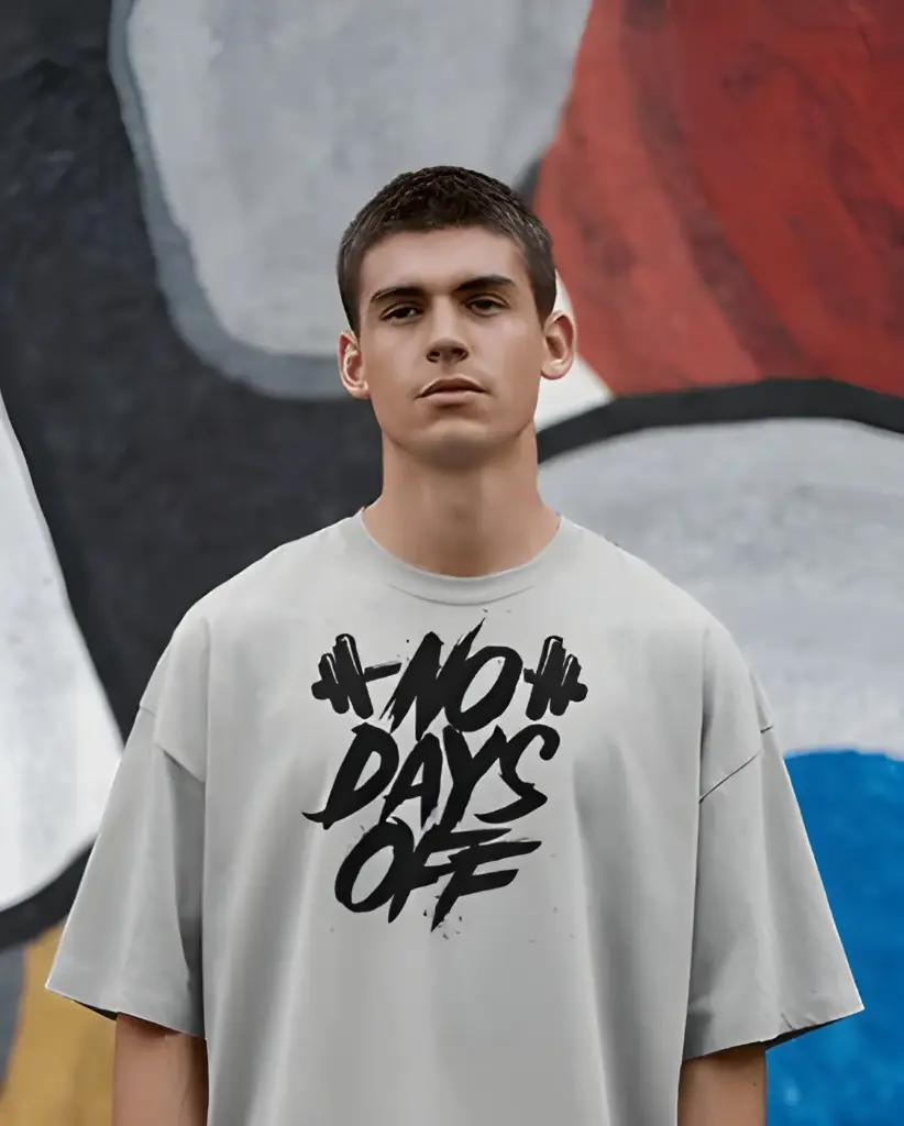 unisex oversized no days off graphic printed tshirt 2 colors