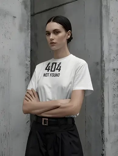 women's oversized 404 not found graphic printed tshirt