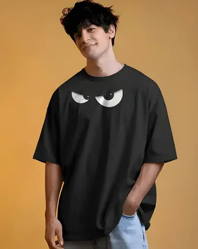 men's oversized eyes graphic printed tshirt