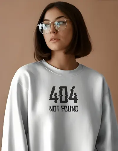women's 404 not found graphic printed sweatshirt