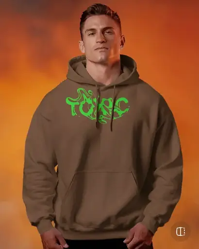 men's toxic graphic printed hoodie 3 colors