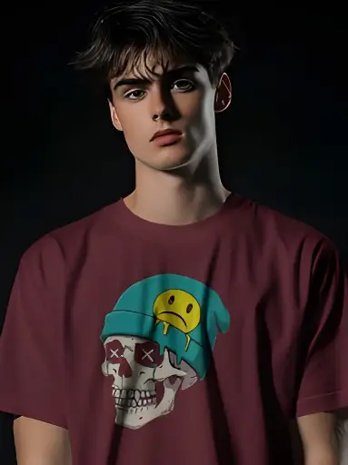 men's skull graphic printed tshirt 3 colors