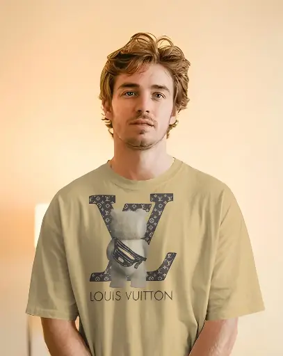 men's oversized LV graphic printed tshirt 3 colors