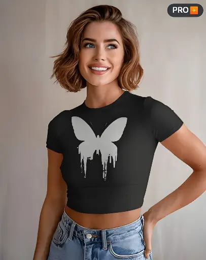 Women's Butterfly graphic printed croptop