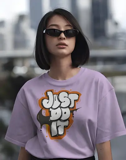 Women's Oversized Just Do It graphic printed tshirt 3 colors