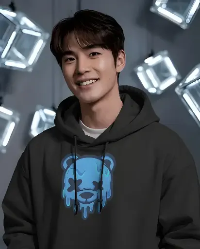 men's panda graphic printed hoodie 3 colors