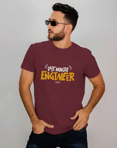 unisex last minute engineer graphic printed tshirt 3 colors