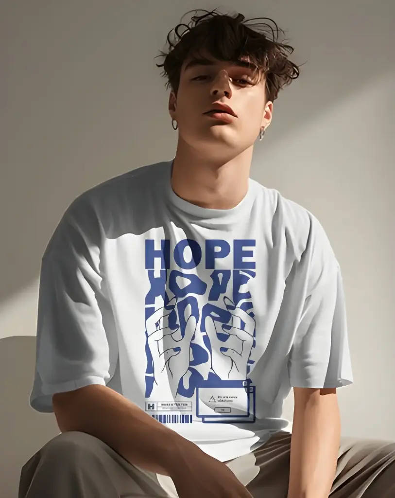 men's oversized hope graphic printed tshirt 3 colors