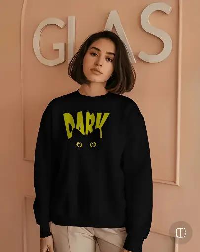 women's black dark graphic printed sweatshirt